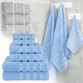 thumbnail image 1 of 6-Piece Winter Towel Set, Ultra Soft Absorbent Cotton Bath Towels for Bathroom, 600 GSM Thick Quick-Dry Hotel Luxury Spa Towels, 4 Bath Towels 2 Washcloths, Idea Gift, Blue, 1 of 9