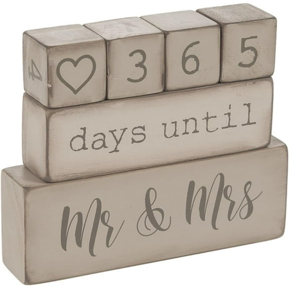 6 Piece Wooden Block Wedding Day Countdown Calendar