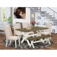 thumbnail image 1 of 6 Piece X-Style Stylish Dining Table Set - Linen White, 1 of 1