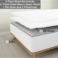 thumbnail image 1 of 6 Piece Zipper Sheet Set, Twin XL Size 6 Inch Deep Pocket, 800 TC, Solid White Color., 1 of 9