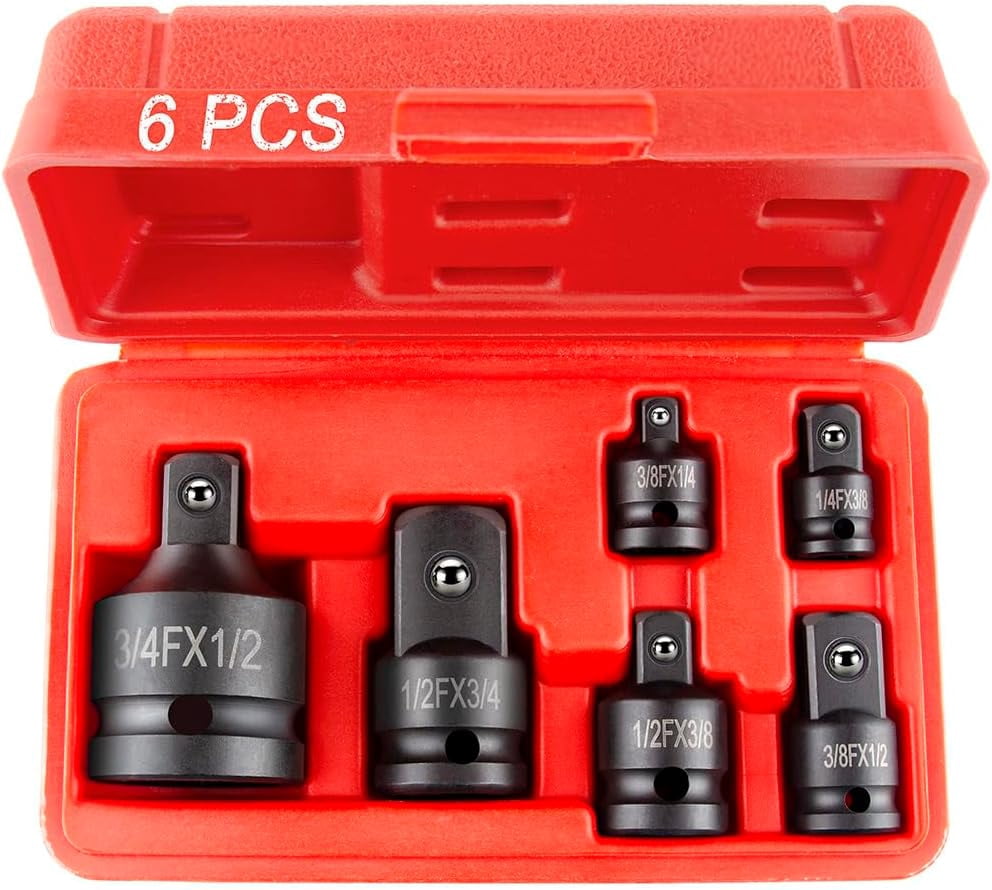 6 Piece impact Socket Adapter and Reducer Set, 1/4