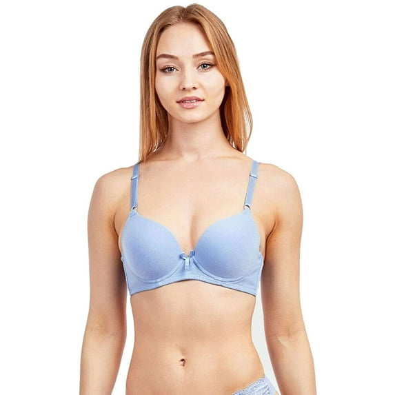 6 Piecec Full Cup Pushup Underwired Push Up Bra B and C Cup (34B)