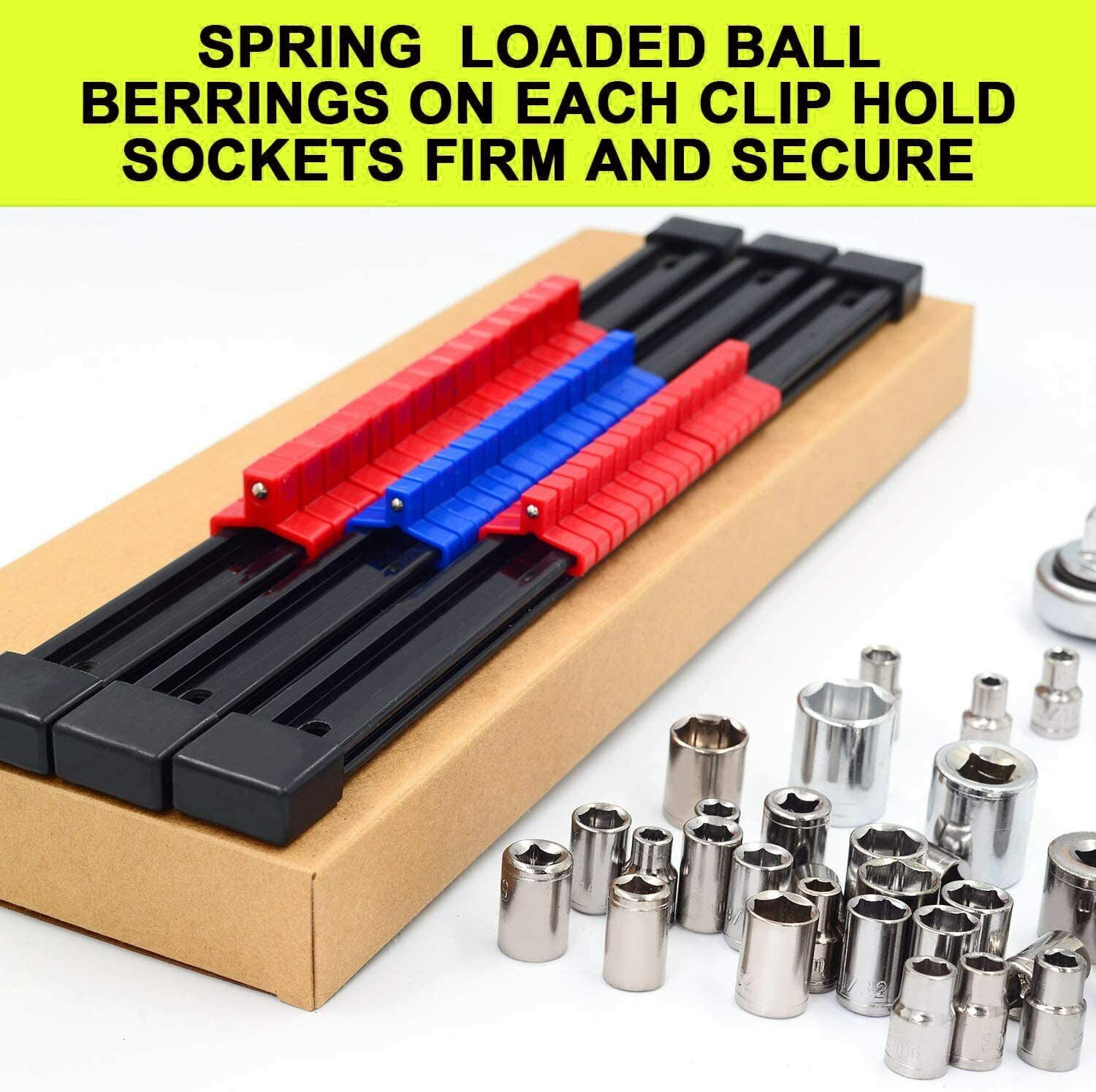 6 Pieces 1/4 3/8 1/2 Drive Socket Organizer Rails, SAE And Metric