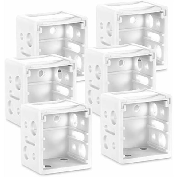6 Pieces 1 Inch Blind Brackets White Profile Box Mounting Window Blinds Headrail Bracket, White