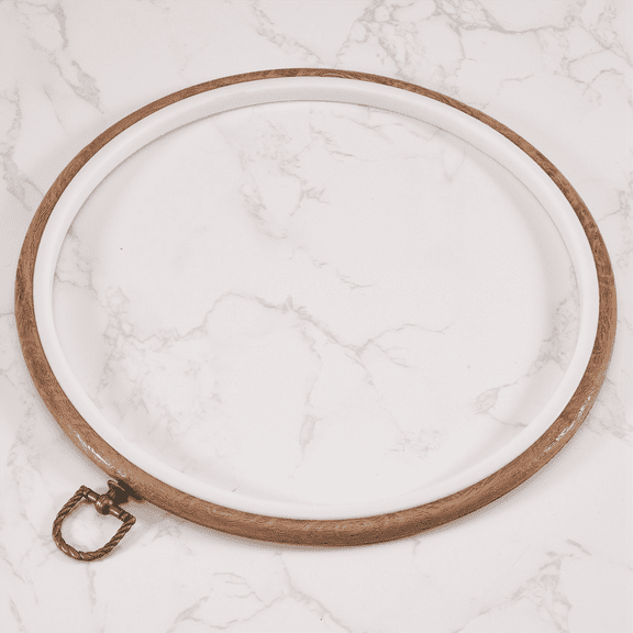 6 Pieces 10 Inch 26cm Embroidery Ring No Hoops Set Imitated Wood Display Frame Circle Embroidery Kits