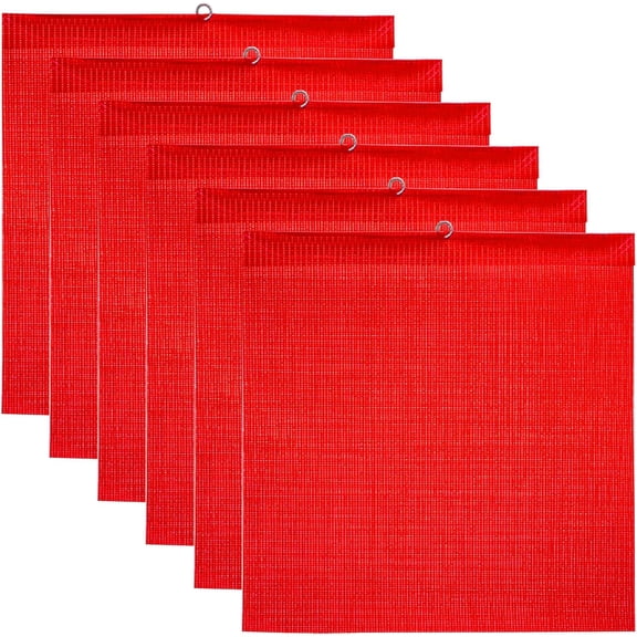 6 Pieces 18 x 18 Inch s with Wire Loop,Red Mesh Warning Flag,Trailer Warning Sign Mesh Red Banner for Trucks,Trailer,Oversize Load for Trucks