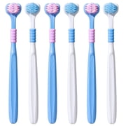6 Pack 3 Sided Adult Toothbrush,High-Density Bristles,Enveloping Clean,Autism Soft Bristles Toothbrush,Ergonomic Non-Slip Handle, Efficient Cleaning