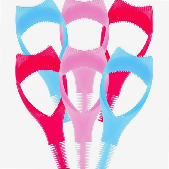 6 Pieces 3 in 1 Eyelashes Tools Mascara Shield Applicator Guard Eyelash Guide for Makeup, 3 Colors