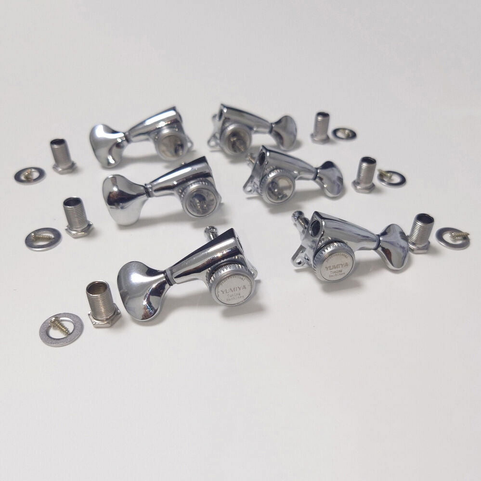 6 Pieces 3L 3R Guitar Lock String Tuners – Locking Tuning Key Pegs Machine Heads Replacement Parts for ST TL Style Electric, Folk or Acoustic Guitars – Nickel