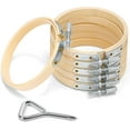 thumbnail image 1 of 6 Pieces 5 Inch Embroidery Hoop with Metal Screw, Round Embroidery Hoops Set, Adjustable Bamboo Cross Stitch Hoop Ring, Embroidery Frames for Art Craft Sewing, Home Ornaments, 1 of 6