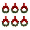thumbnail image 1 of 6 Pieces 5" Mini Christmas Wreath with Red Berry,Cabinet Wreaths for Kitchen,Small Christmas Wreath with Red Bow,Farmhouse Wreath for Holiday Xmas Party Decorations,for Window Home Decoration,Red, 1 of 4