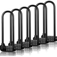 thumbnail image 1 of 6 Pieces 6 Inch Long Shackle Combination Lock 4 Digit Outdoor Waterproof Padlock with Resettable Code for School Gym Locker, Sports Locker, Fence, Gate, Toolbox, Case Storage, Black, 1 of 7