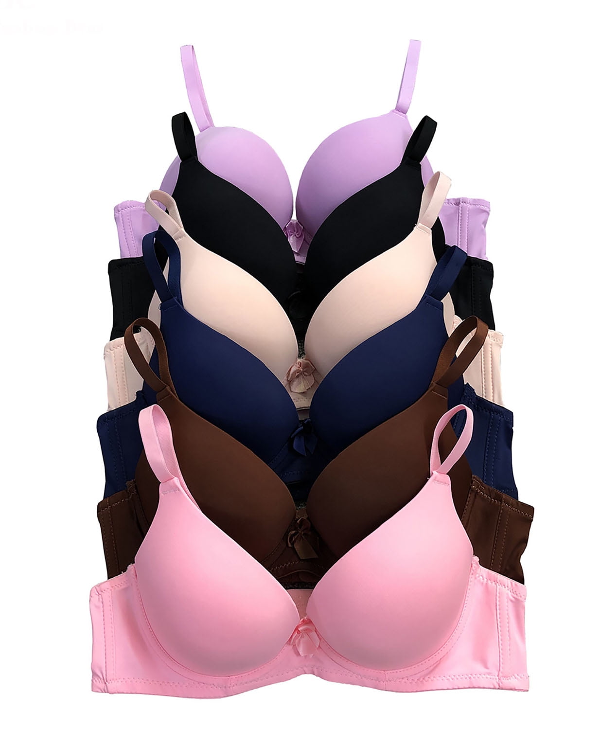 6 Pieces ADD 2 Cup Maximum Lift Boost Cup Double Push Up Bra B/C (32B)