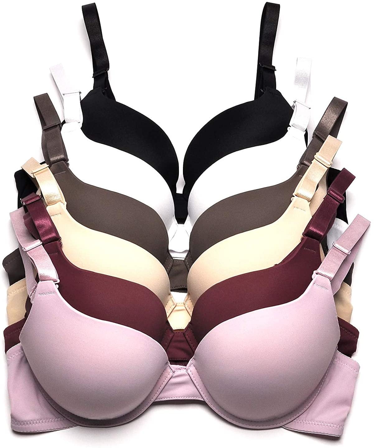 6 Pieces ADD 2 Cup Triple Maximum Lift Boost Cup Double Push Up Bra B/C (34B)  