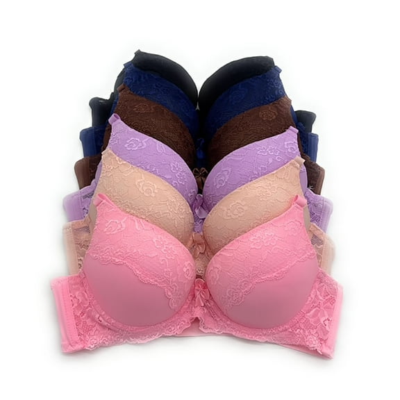 6 Pieces ADD 2 Cup Maximum Lift Boost Cup Double Push Up Bra B/C (36B)