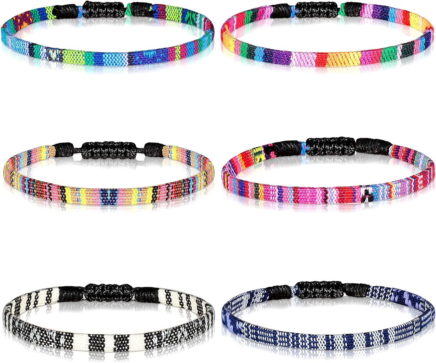 6 Pieces Ankle Bracelet Adjustable Boho Surfer Anklet Bracelet Thin