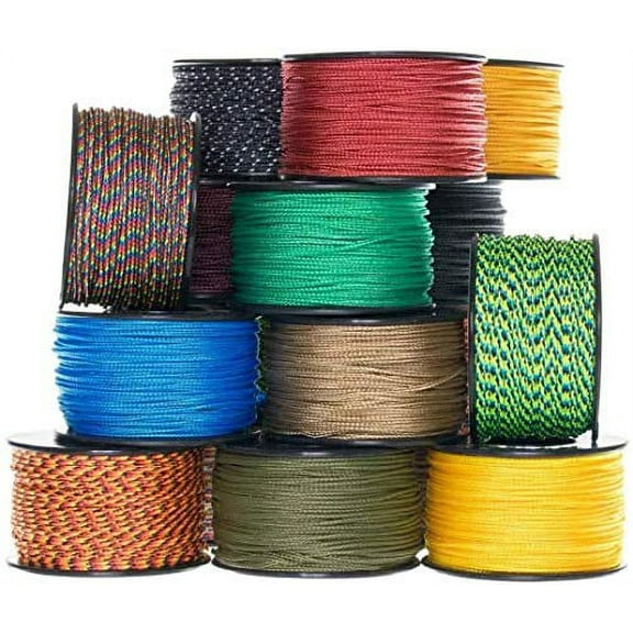 6 Pieces Assorted Atwood Rope MFG Micro Utility Cord 1.18mm X 125ft Reusable Spool | Tactical Nylon/Polyester Fishing Gear, Jewelry Making, Camping Accessories (Assorted)