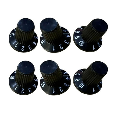 6 Pieces Audio Volume Switch Cap Knob Switch for Speakers Musical Instrument black