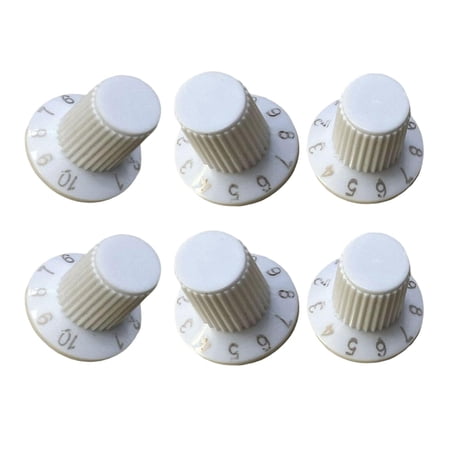 6 Pieces Audio Volume Switch Cap Knob Switch for Speakers Musical Instrument white