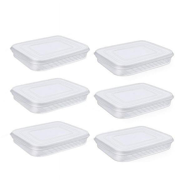 6 Pieces Bacon Keeper,Meat Saver Container with Lids,Airtight Cold Cuts Cheese Container Refrigerator Storage Box
