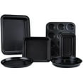 thumbnail image 1 of 6 Pieces Bakeware Sets, Baking Pans Set, Nonstick Oven Pan for Kitchen with Wider Grips with Square Cake Pan, Loaf Pan, Muffin Pan, Cookie Sheet, 2 Pizza Pans, 1 of 6