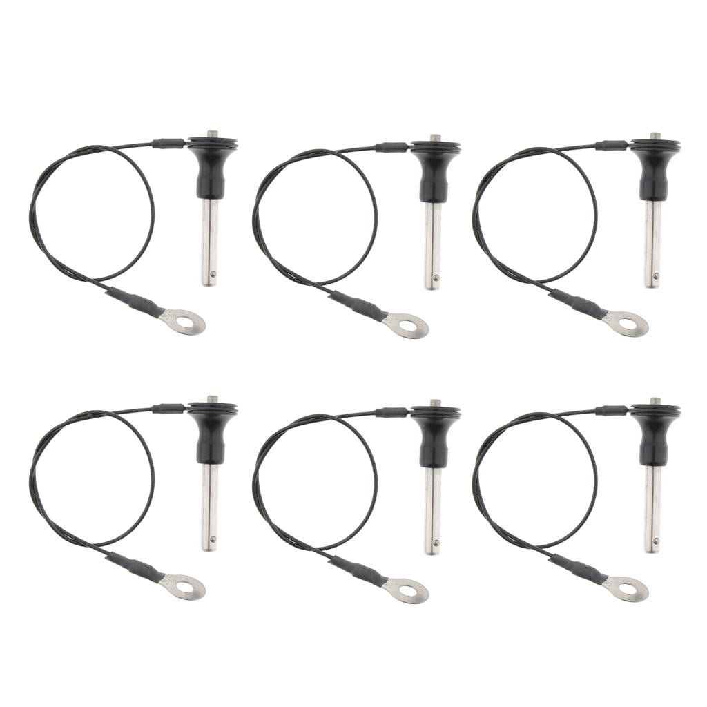 6 Pieces Ball Lock Pin Quick Release Pin Fastening Pin Push Button Design for Marine Grade Applications