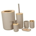 thumbnail image 1 of 6 Pieces Bathroom Accessories Set Bath Necessities for Countertop Hotel Dorm Khaki, 1 of 8