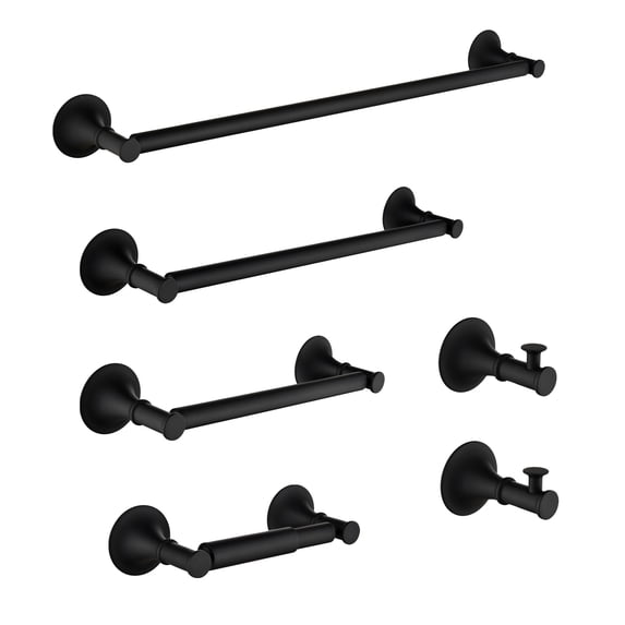 6 Pieces Bathroom Hardware Set Brass Wall Mount Bathroom Accessory Towel Bar Set