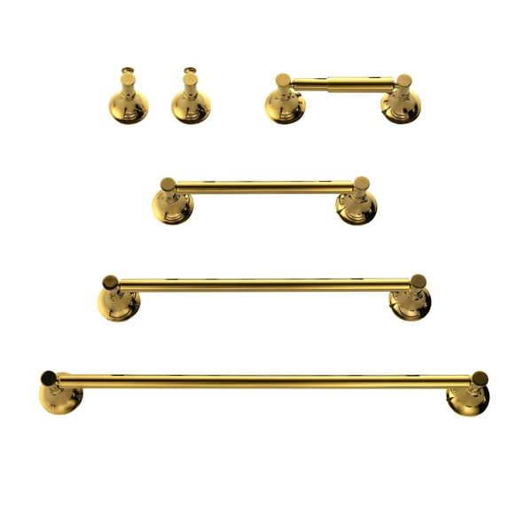 6 Pieces Bathroom Hardware Set Brass Wall Mount Bathroom Accessory Towel Bar Set
