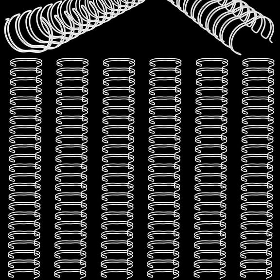 6 Pieces Binding Wire Twin Loop Spines Double Loop Binding Wire 1 Inch Cinch Diameter 23 Holes for Teacher Student Document Notebook Making(White)