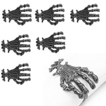 6 Pieces Black Skeleton Hand Napkin Rings, Skull Napkin Holder for Halloween, Party, Carnival Dinning Table