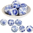 thumbnail image 1 of 6 Pieces Blue and White Porcelain Balls Decorative Chinoiserie Orbs for Centerpiece Bowls Tray Bowl Basket China Ceramic Balls Gifts for Vases Dining Table Wedding Party Decoration(Vintage), 1 of 4