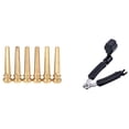 thumbnail image 1 of 6 Pieces Brass Folk Acoustic Guitar Bridge Pin Peg Nail Metal with Black 3 in 1 Multifunction Guitar String Winder, 1 of 8
