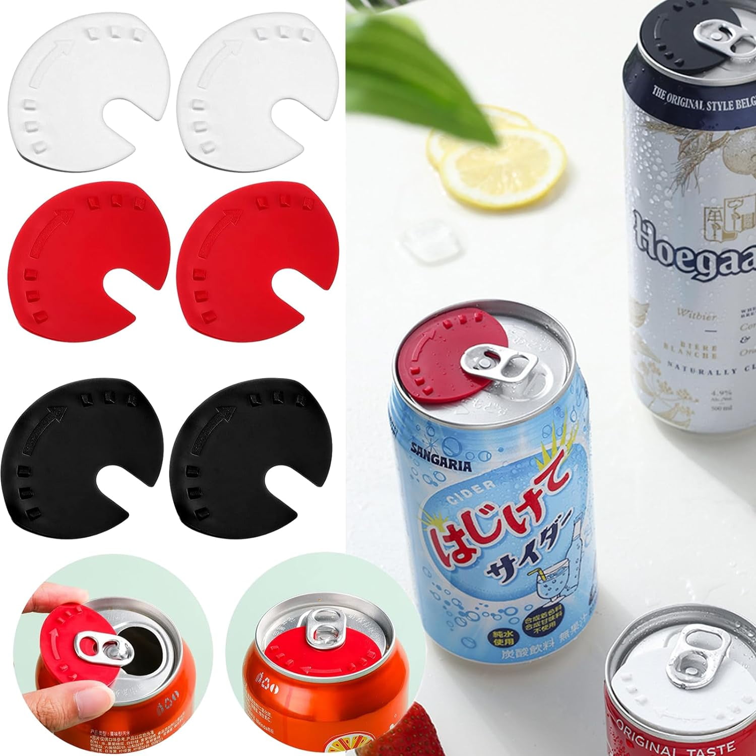 6 Pieces Can Lid Can Sealer Beverage Can Can Covers for Soda Lid Drink