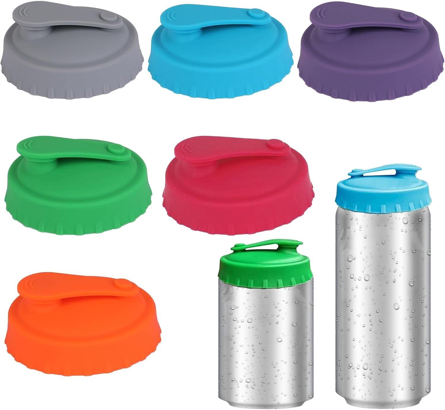 6 Pieces Can Lids For Fizzy Drinks,6 Colour Silicone Can Lids,Easy To ...