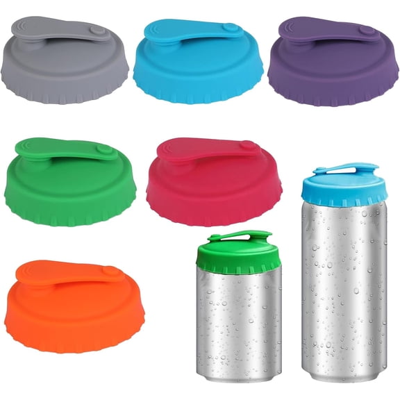 6 Pieces Can Lids For Fizzy Drinks,6 Colour Silicone Can Lids,Easy To Carry Reusable Can Covers,Straw Soda Can Lid With Buckle,for Standard Size Cans Fizzy Drinks,Soda,Beer,Energy,Drink Juice,Coke.
