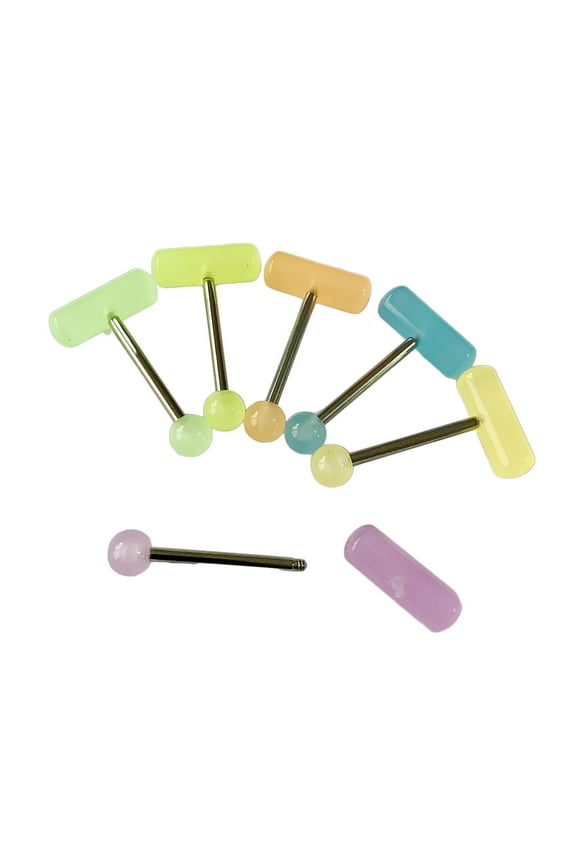 6 Pieces Capsule Rings Professional Bars Barbell for Women Men