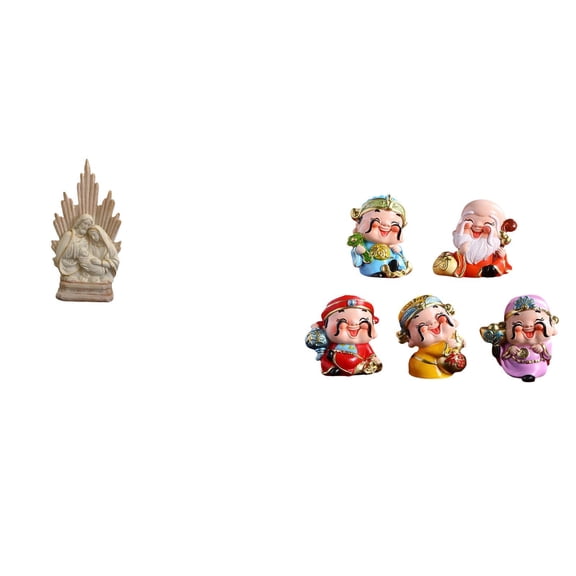 6 Pieces Catholic Statue Holy Family Figurine Resin Material for Office Table Home Party Decor