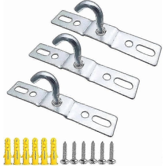 6 Pieces Ceiling Hook 95mm Ceiling Light Base Plate Ceiling Chandelier Hook Screw Mount Heavy Duty Galvanized Iron For European Lamp Ceiling Fans Flow