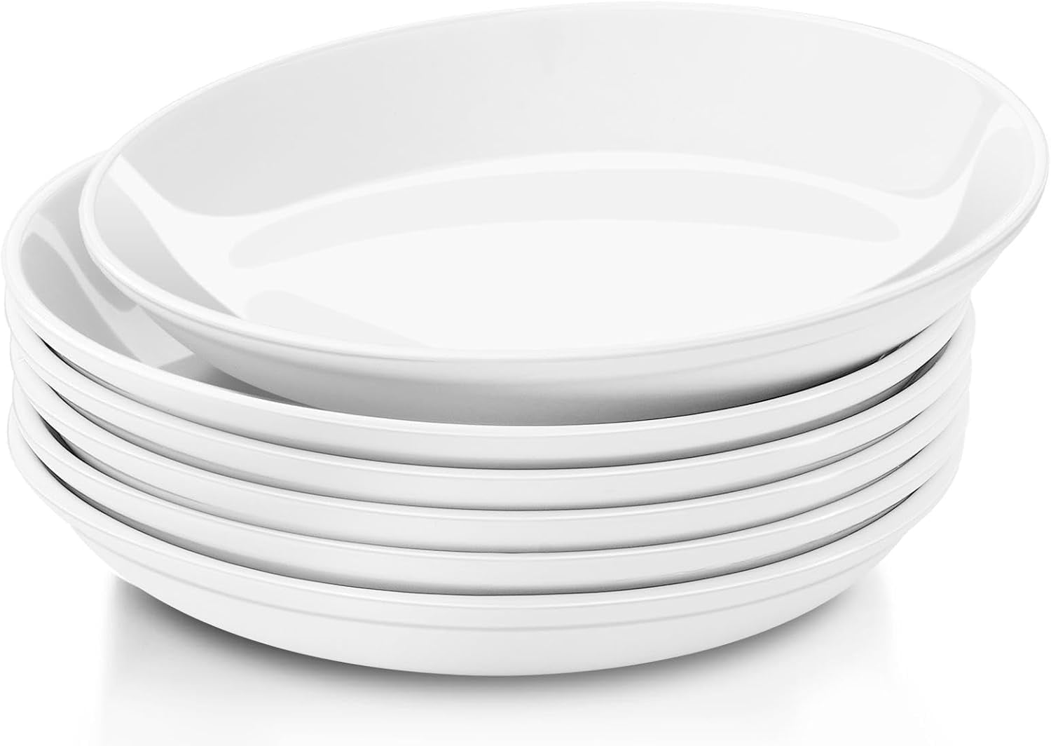 6 Pieces Ceramic Dessert Plates,7 inch White Appetizer Plates,Round ...