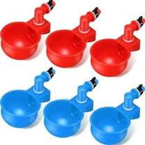 6 Pieces Chicken Water Cups Chicken Waterer Cups Water Feeder Cup 3/8 Inch Thread Automatic Filling Waterer Poultry Drinking Bowl for Duck Turkey Bunny