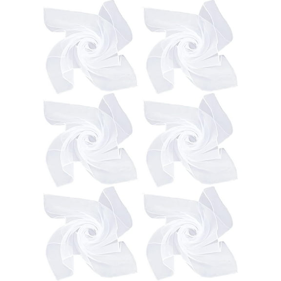 6 Pieces Chiffon Scarf 1950s Square Neck Head Scarfs Vintage Soft Polyester for Women Lady