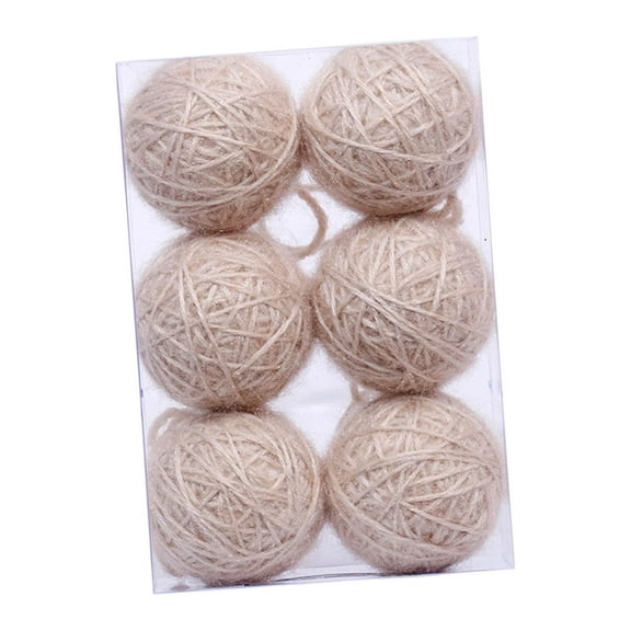 6 Pieces Christmas Balls Ornaments Pendants with Foam and Yarn Material for Holiday Home Party Decor Wedding