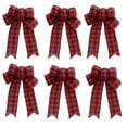 thumbnail image 1 of 6 Pieces Christmas Bows Tree Topper Burlap Bows Christmas Wreath Bow Christmas Decorations Indoor Outdoor Bow, 1 of 5
