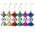 thumbnail image 1 of 6 Pieces Christmas Glitter Hanging Candy Ornaments, Xmas Candy Cane Tree Decorations, Shatterproof Xmas Candies with Ropes for Christmas Tree Home Party Holiday Supplies, Multicolor, 1 of 4