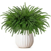 6 Pieces Christmas Norfolk Pine Branch 18 Inch Norfolk Pine Stems Artificial Norfolk Christmas Greenery Plants DIY Crafts Faux Pine Branches for Xmas Home Decor Garland Wreath Craft