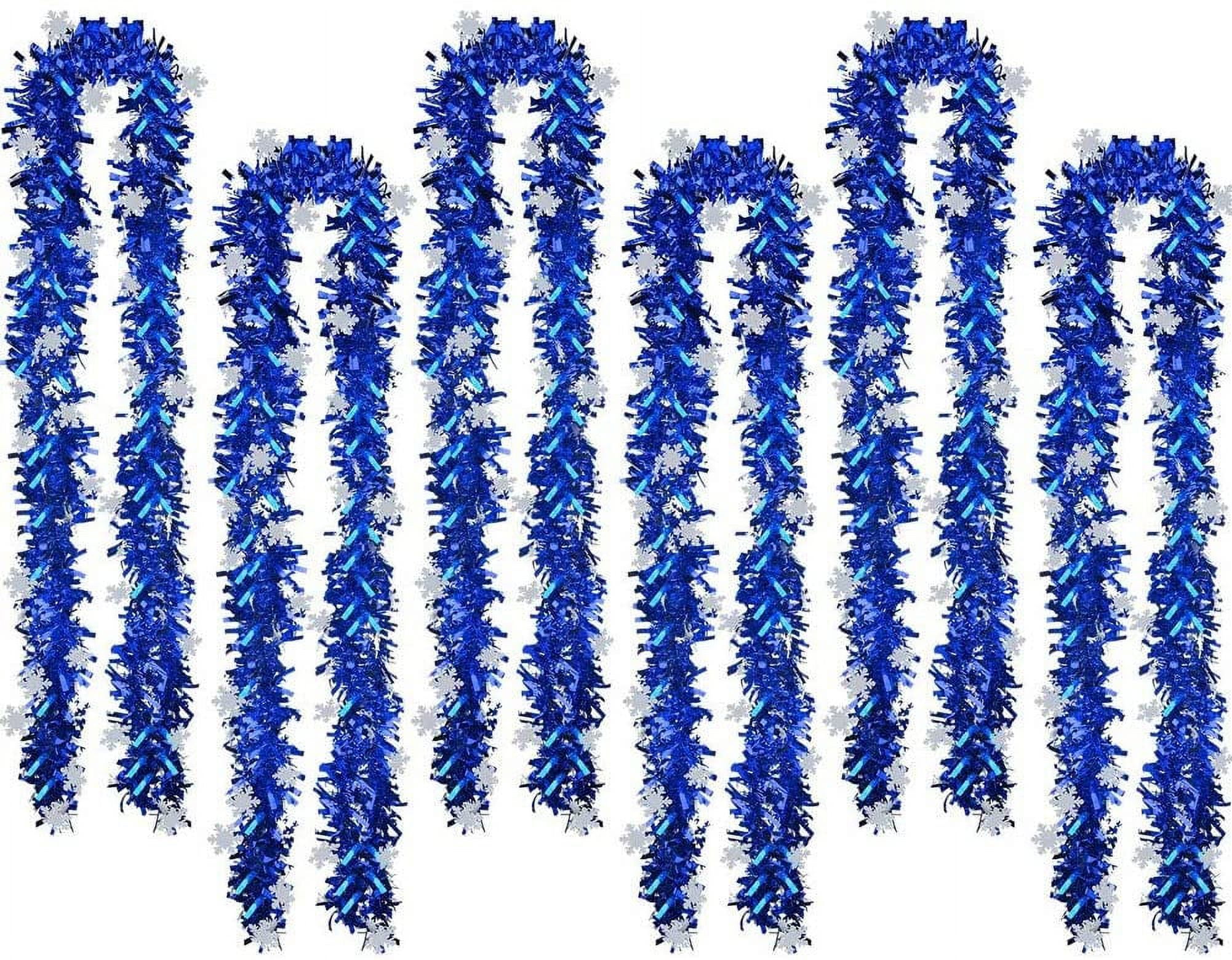 6 Pieces Christmas Tinsel, Hanging Tinsel Garland, Shiny Tinsel Garland, Metallic Tinsel Garland