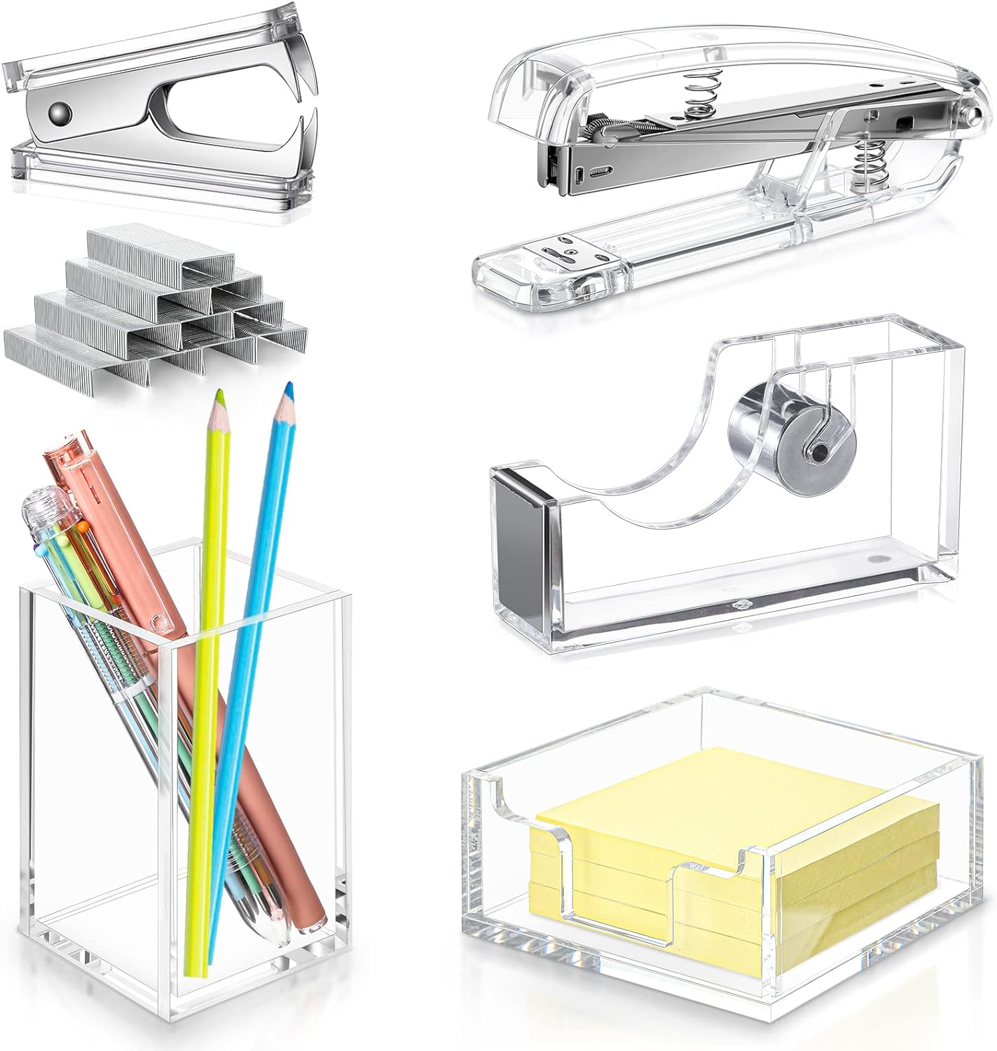 6 Pieces Clear Office Desk Accessories for Women Office Supplies