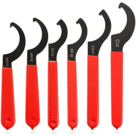 6 Pieces Coilover Wrench Adjustable Shock Spanner Wrench Set Spanner Hook Wrenches Tools