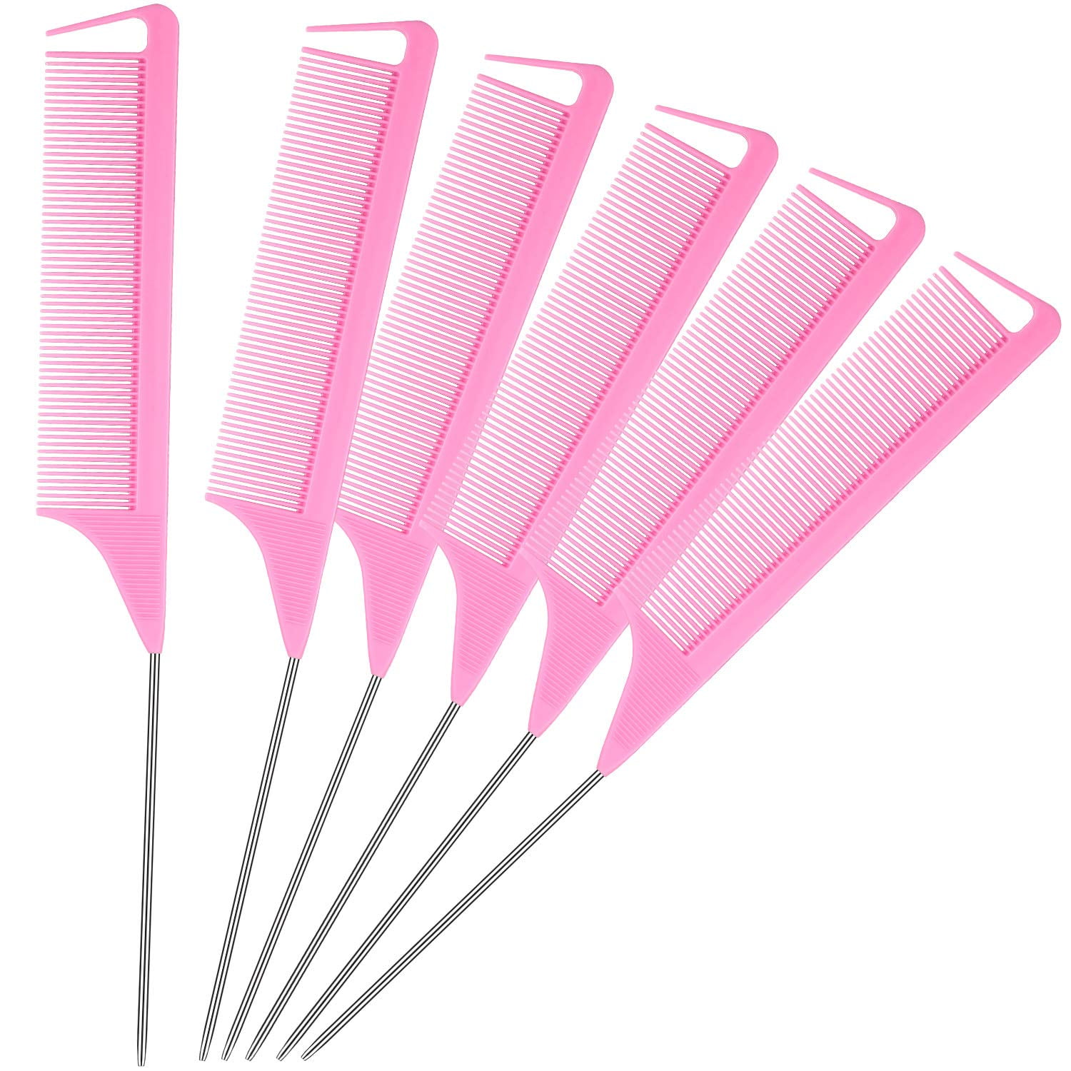 6 Pieces Comb Braiding Comb for Parting, Carbon Fiber Combs Anti-Static ...